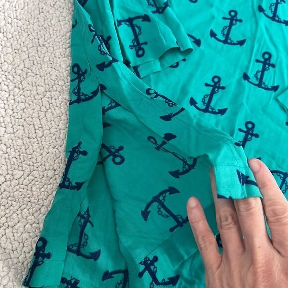 NWT Escapada 3/4 Sleev Deco Tunic ~aqua marine and navy anchor ⚓️ - Picture 2 of 6